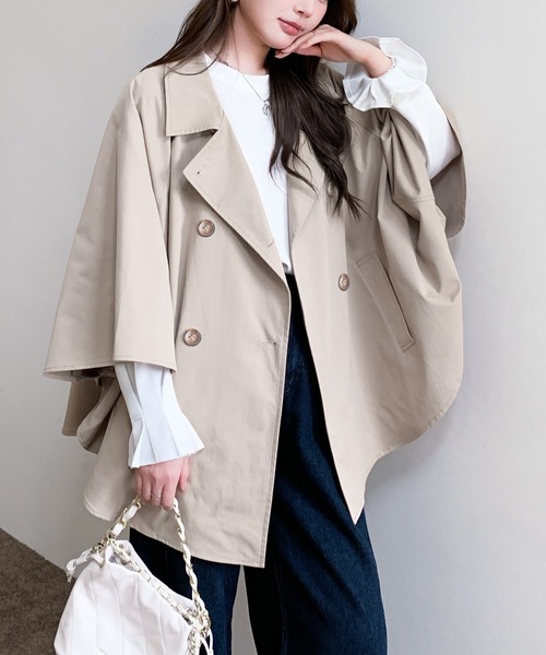 セール】オーバーサイズ トレンチ ポンチョコート（その他アウター