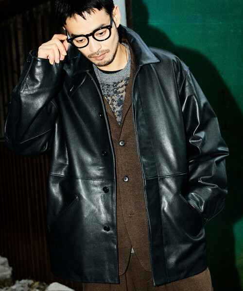 FREAK'S STORE/フリークスストア Calf Leather ミニマル カーコート