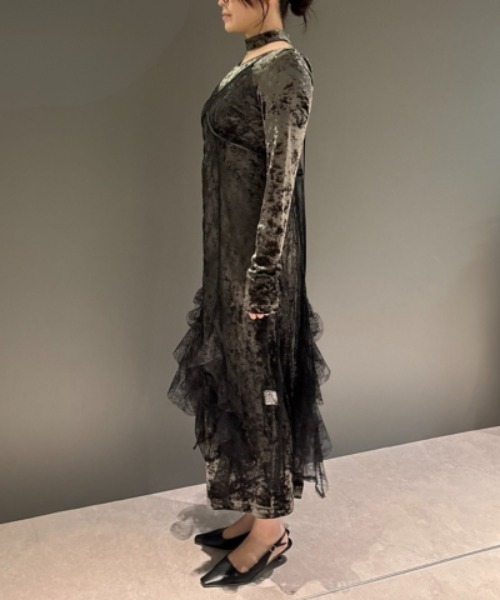 スパークルレースベロアドレス / sparkle lace velour dress（ドレス