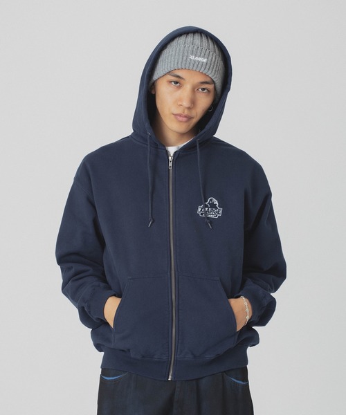 BACKSIDE SLANTED OG ZIP HOODED SWEATSHIRT（パーカー）｜XLARGE