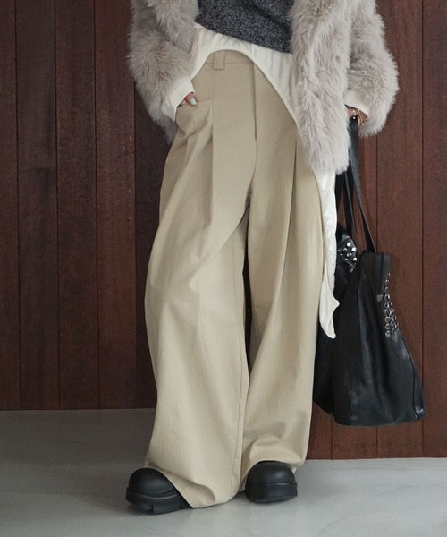 セール】2タック サイドポケット ワイドパンツ je-101 chw22s072