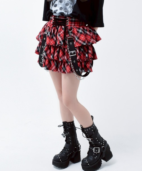 TRAVAS TOKYO/トラバス トーキョー』サスペンダー付きフリルスカート