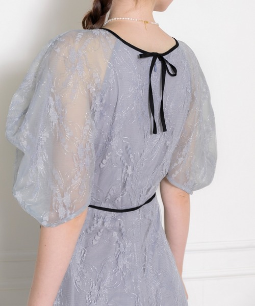 Leja（レジャ）の「【LEJA】パフスリーブウエストリボン総レースロング