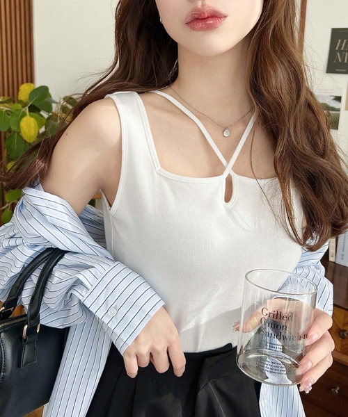 累計販売枚数1万枚突破！】綿100％フライス.クロスホルターネック