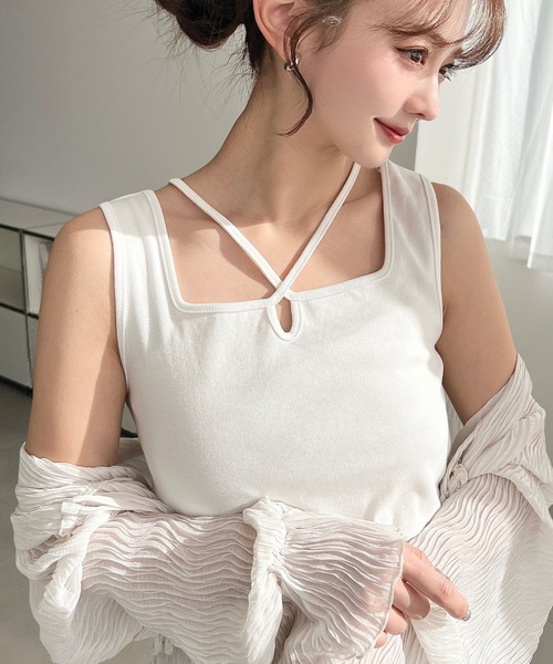 累計販売枚数1万枚突破！】綿100％フライス.クロスホルターネック