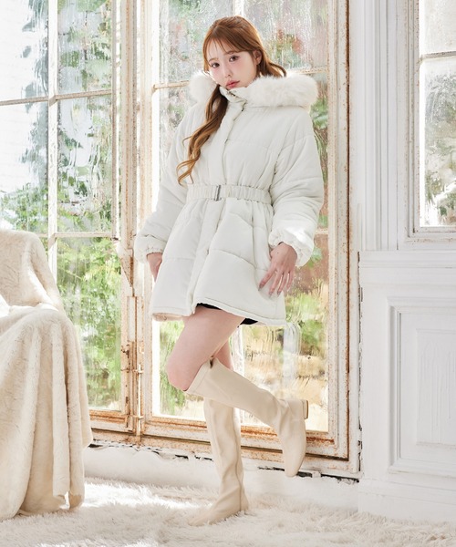 セール】フード付きミドルフェイクダウンコート（その他アウター