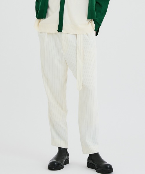 CULLNI（クルニ）の「STUDIOUS別注 BELTED STRIPE PANTS（スラックス