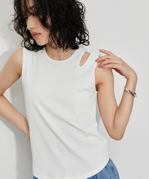 セール】【接触冷感・洗える】カップ付きアシンメトリーカッティング