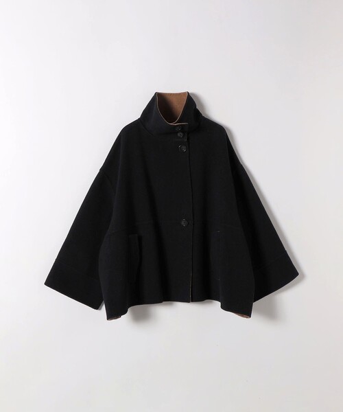 WEB限定】SHIPS any: リバー スタンドカラー ポンチョ ショート コート