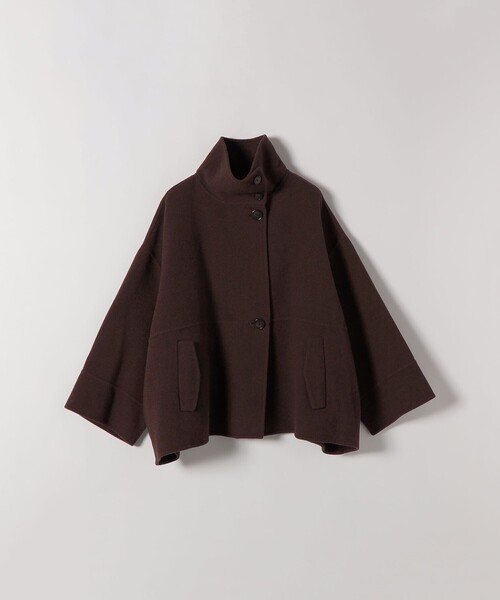 WEB限定】SHIPS any: リバー スタンドカラー ポンチョ ショート コート