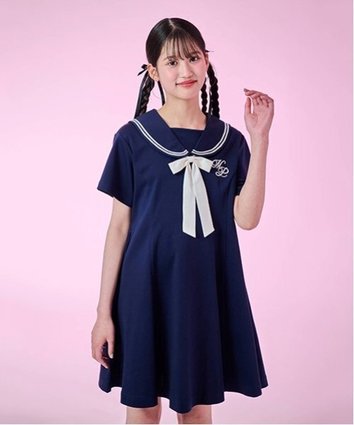 セール】【接触冷感】リボンつきセーラーワンピース（ワンピース