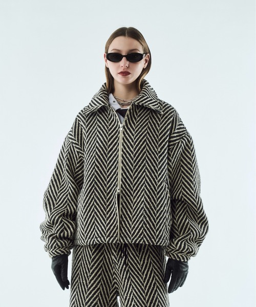 セール】Tweed volume tuck blouson / ツイードボリュームタック