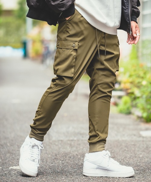 セール】【NULL】ナチュラルストレッチ サルエル カーゴ ジョガー