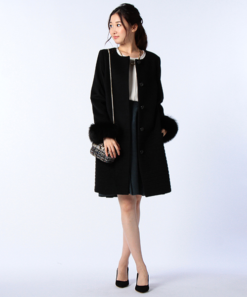 NOLLEY'S（ノーリーズ）の「【WEB限定】アンゴラボーダー袖ファー