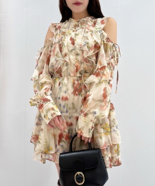 SNIDEL（スナイデル）の「フリルシフォンミニワンピース（ワンピース