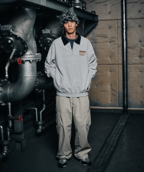 セール】DENIM COLLAR HALF ZIP SWEATSHIRT（スウェット）｜XLARGE