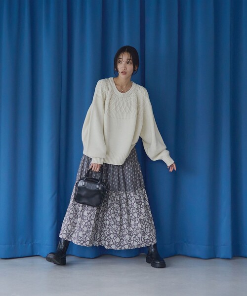 セール】【ぽわん袖×かわいいデザインのほめられニット】冬の褒められ