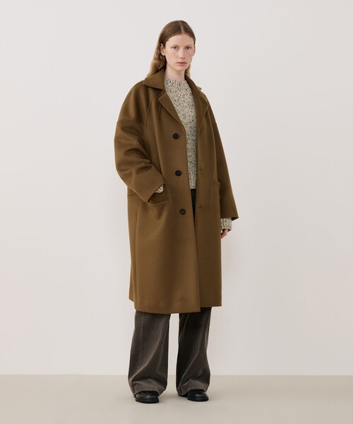 ウールダブルフェイス オーバルロングコート（チェスターコート