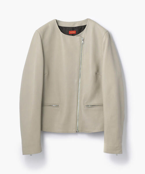 ラムレザー ノーカラージャケット（ライダースジャケット）｜DES PRES