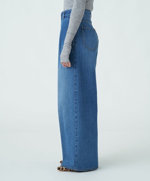 MACPHEE（マカフィー）の「コットンデニム タックワイドパンツ（デニム