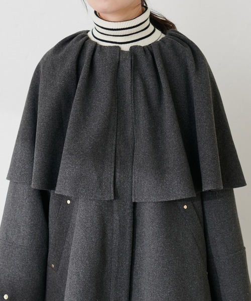 osonoマルチWAYケープフリルコート（ノーカラーコート）｜natural