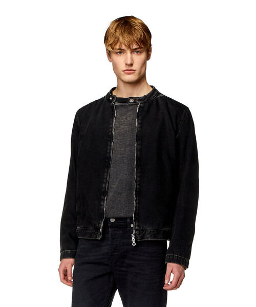 メンズ ジップアップジャケット ブラックデニム D-GLORY JACKET