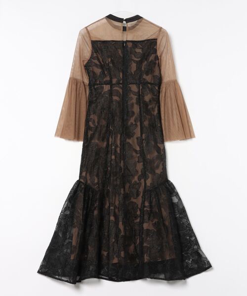 Leja（レジャ）の「【LEJA】異素材シアー刺繍レース透け感プリーツ