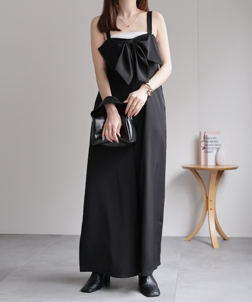 セール】ビッグリボンデザインオールインワン（サロペット