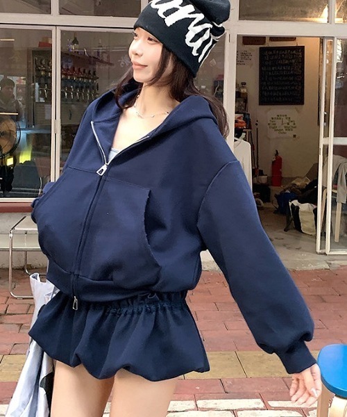 セール】【セットアップ】スウェットダブルジップパーカー×バルーン