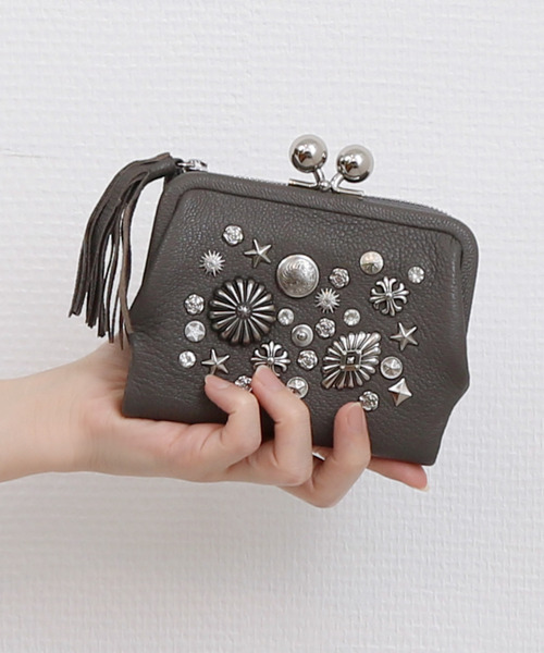 ペルケ perche / マルチスタッズがま口二つ折りウォレット（財布