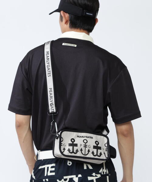 PEARLY GATES】ロゴアンカー柄マルチラウンドポーチ (UNISEX)