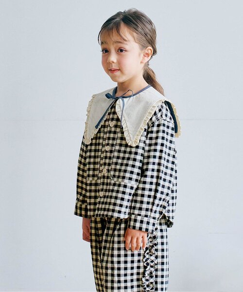 セール】【セットアップ可/ジュニア対応】ギンガムチェックとデニムの