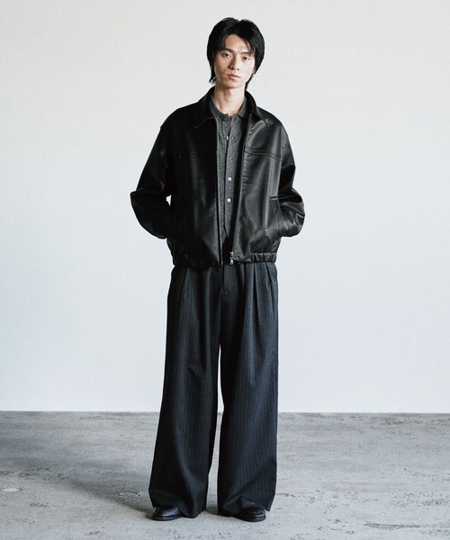 ARTIFICIAL GRAIN / FAUX SUEDE ZIP BLOUSON（ブルゾン）｜WYM LIDNM