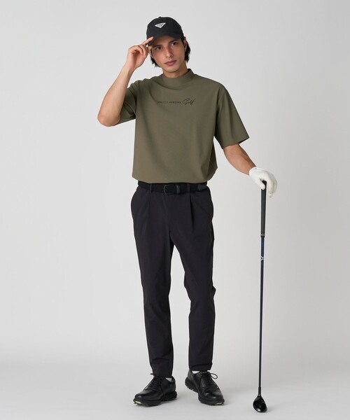 セール】メンズ ロゴ モックネック ポロシャツ（Tシャツ/カットソー