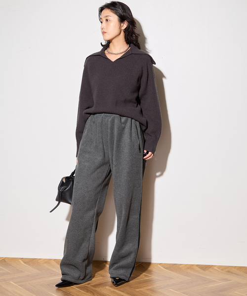 セール】【INSCRIRE /アンスクリア】Fleece Loose Fit Track Pants