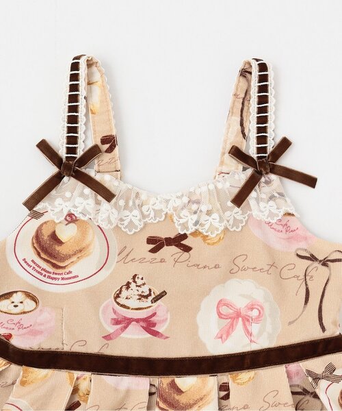 セール】カフェ柄 キャミワンピース（ワンピース）｜mezzo piano