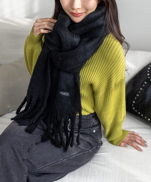 セール】【11色展開／人気定番】フリンジボリュームマフラー[厚手