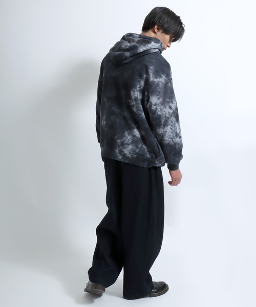 セール】タイダイ染めビッグシルエットスウェットパーカートップス
