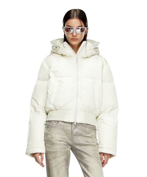 レディース ジップアップダウンジャケット ショート丈（ダウン