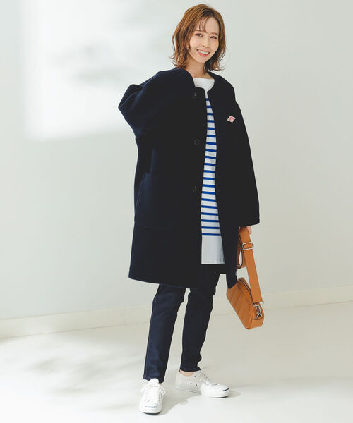 DANTON / ウール パイル コート（ノーカラーコート）｜DANTON