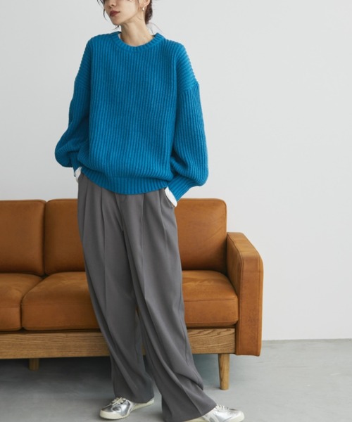 archivio ⭐️青 ニットセーター サイズ48 ARCHVIO メンズ青 カシミア