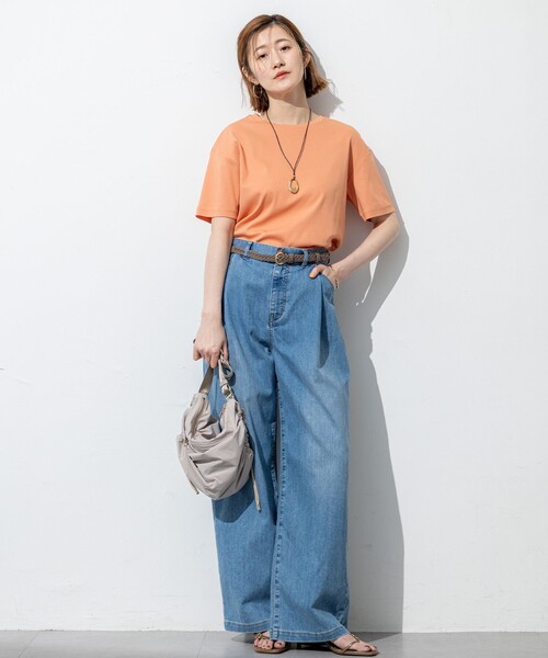 Oggi6月号掲載/接触冷感】23区DENIM サマー タック ワイド パンツ