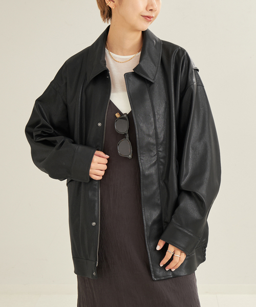 セール】Leather Like ブルゾン（ブルゾン）｜Plage（プラージュ）の