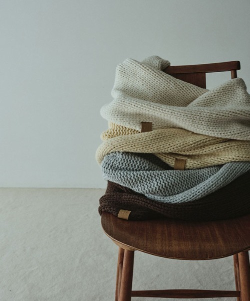 セール】バルキーヤーンハンドニットスヌード（ネックウォーマー