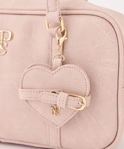 ハートミラー付きスクエアボストンバッグ（ボストンバッグ）｜one