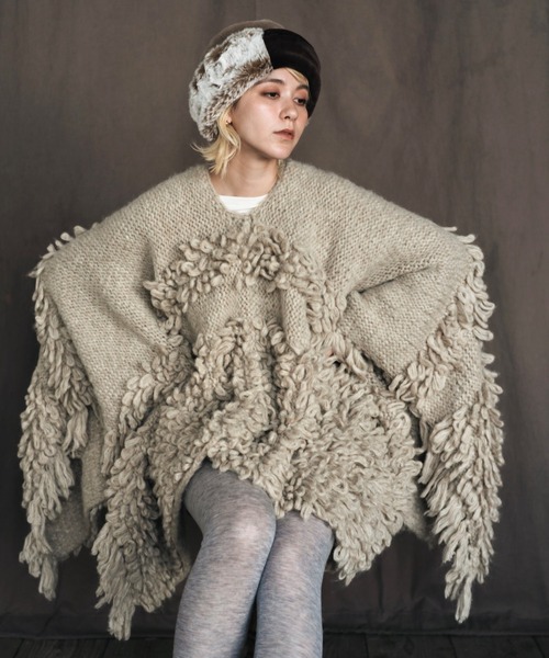 ≪HAND KNIT≫ MOELLEUX【ﾓｱﾙｰ】意匠撚糸バルキーループ ハンドニット