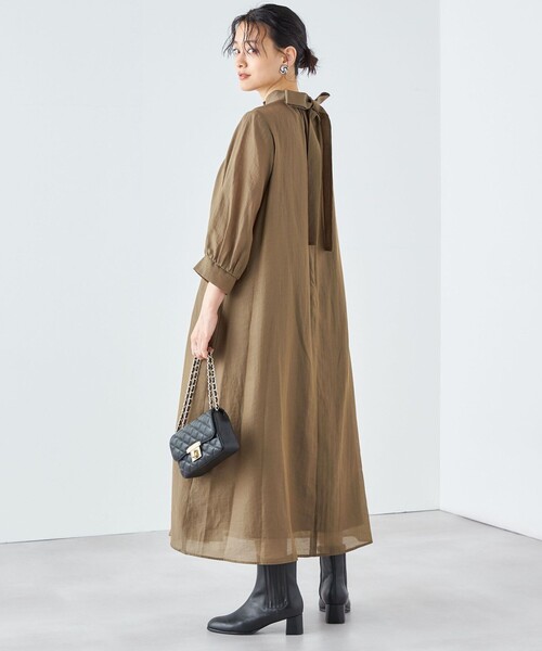 SHIPS別注】kaene:2WAY ボウタイ ロング ワンピース（セレモニー対応可