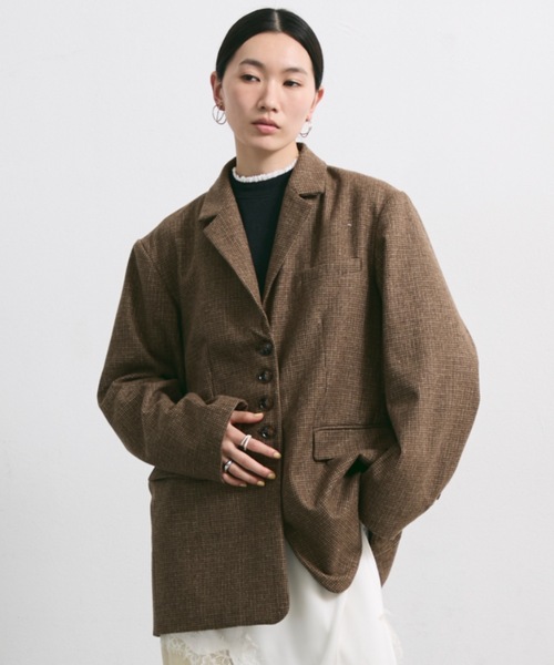 セール】Houndstooth Classic Tailored Jacket / ハウンドトゥース