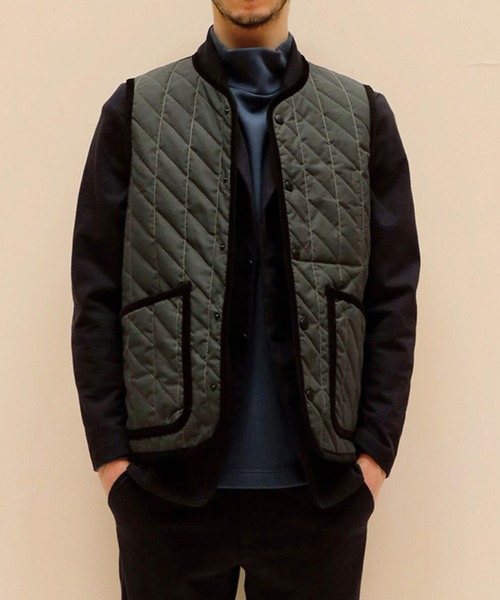 Jackman X Lavenham Bound Pocket Collarless Gilet Mens / ジャック