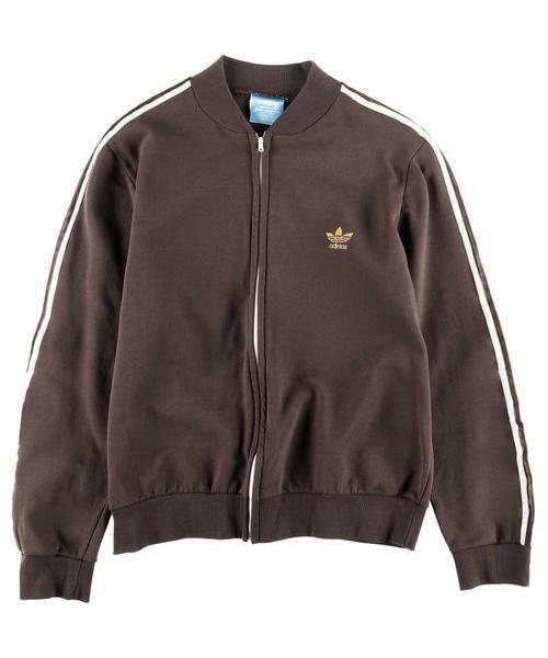 adidas トラックジャケット ブラウン ゴールド XS アディダス 茶